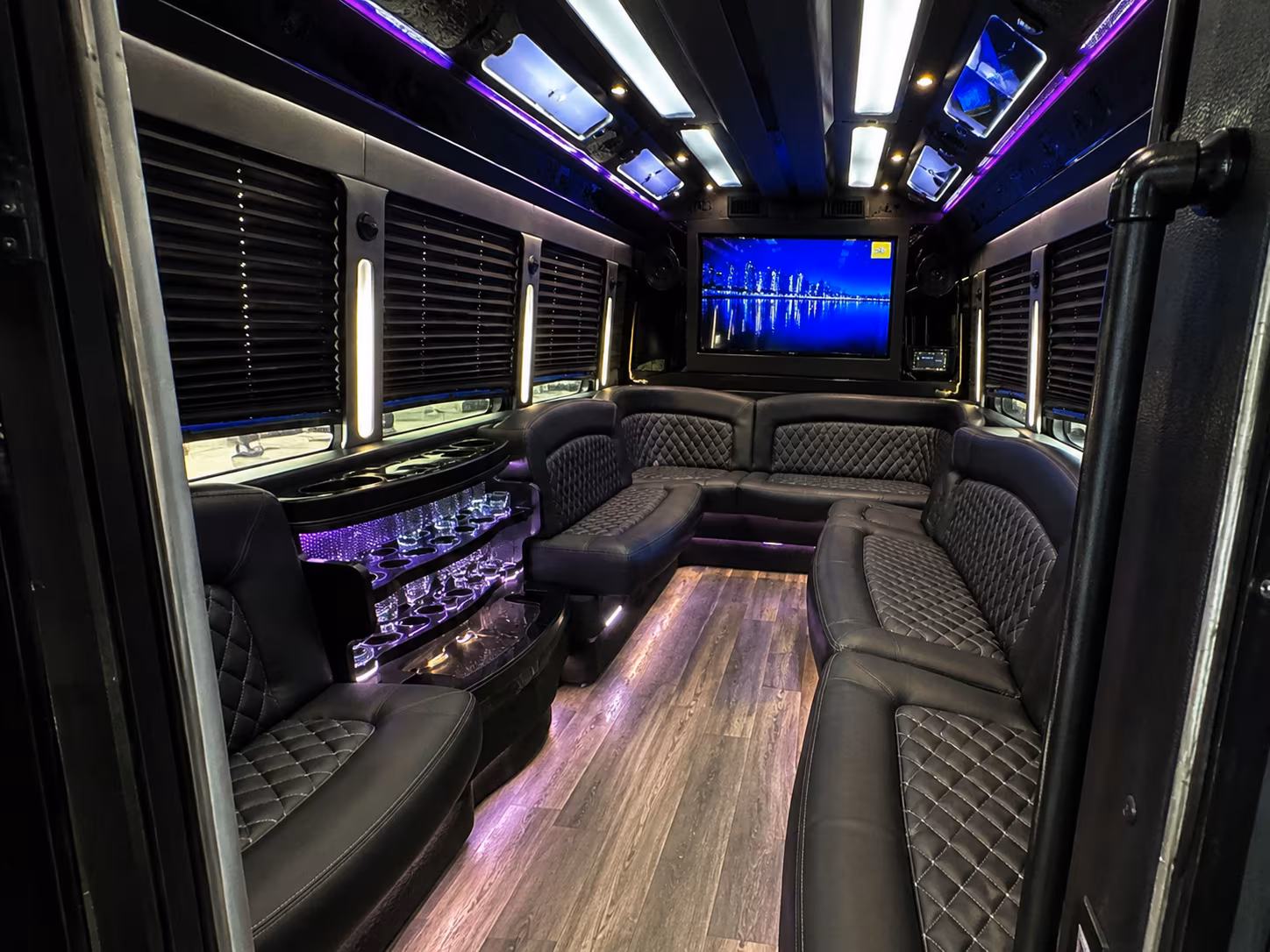 find rialto holiday party bus rental