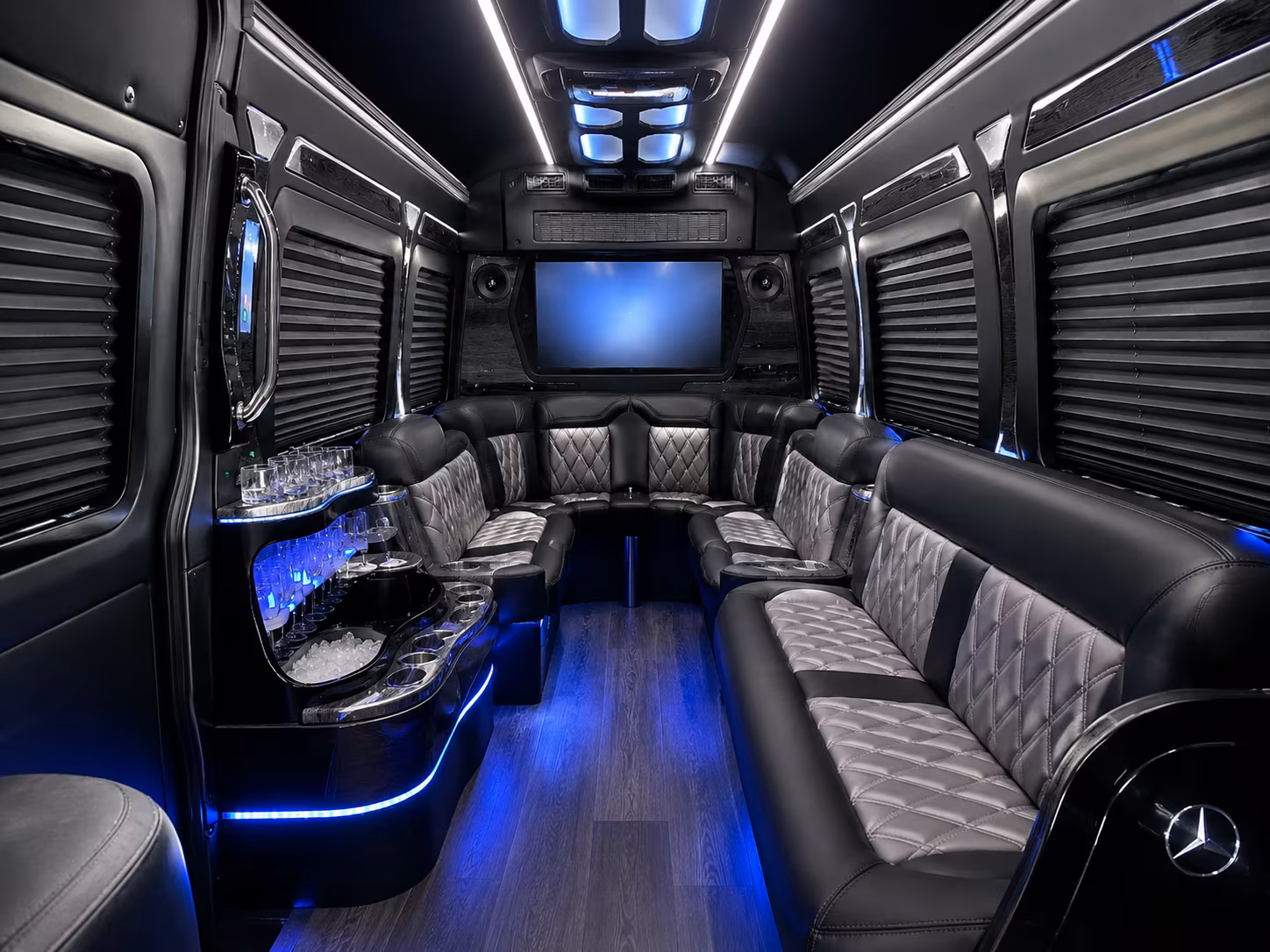 get your bridal party to the venue in style with a sprinter van or minibus